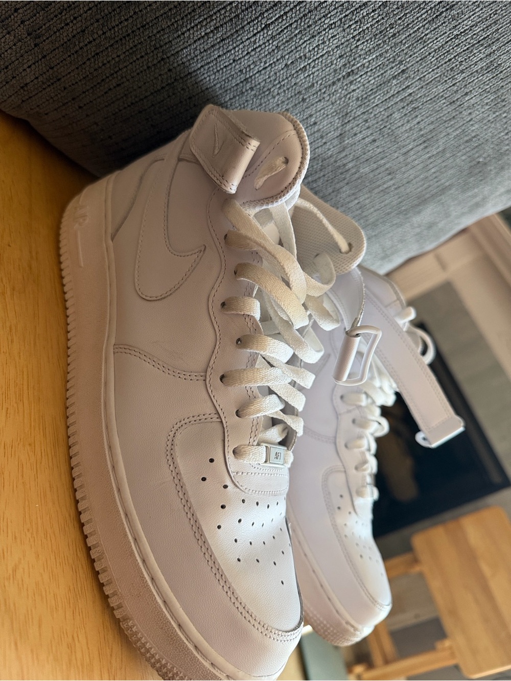 Nike Air Force 1 Mid Triple White Sneakers